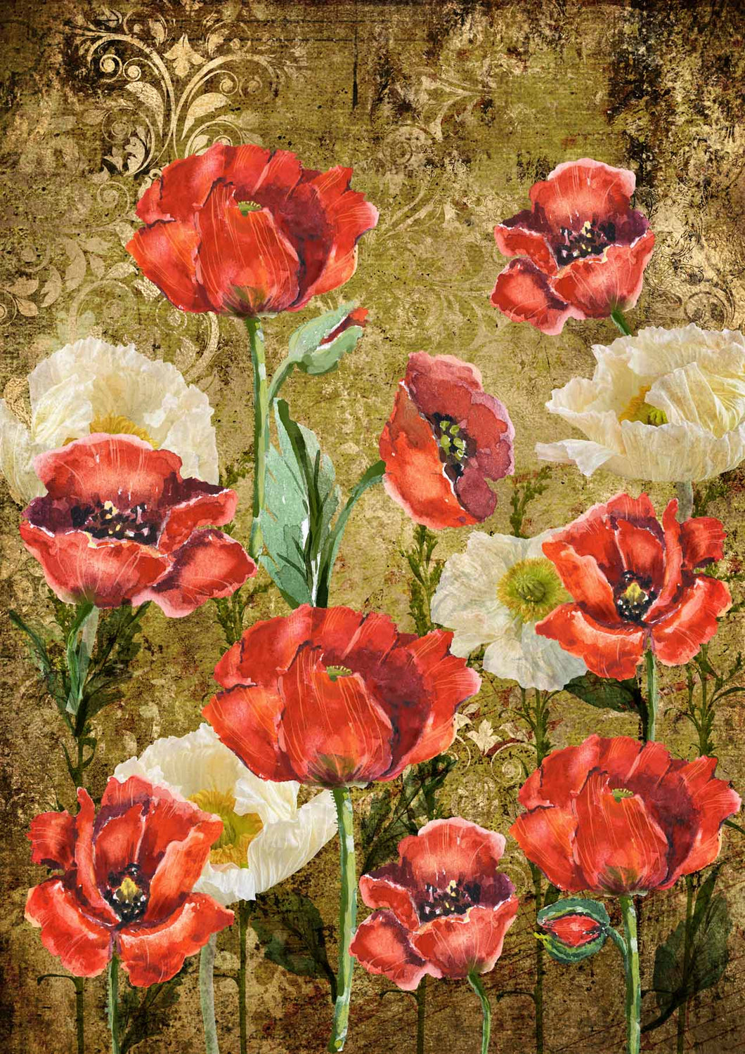 Decoupage Queen A3 Rice Paper - Poppies