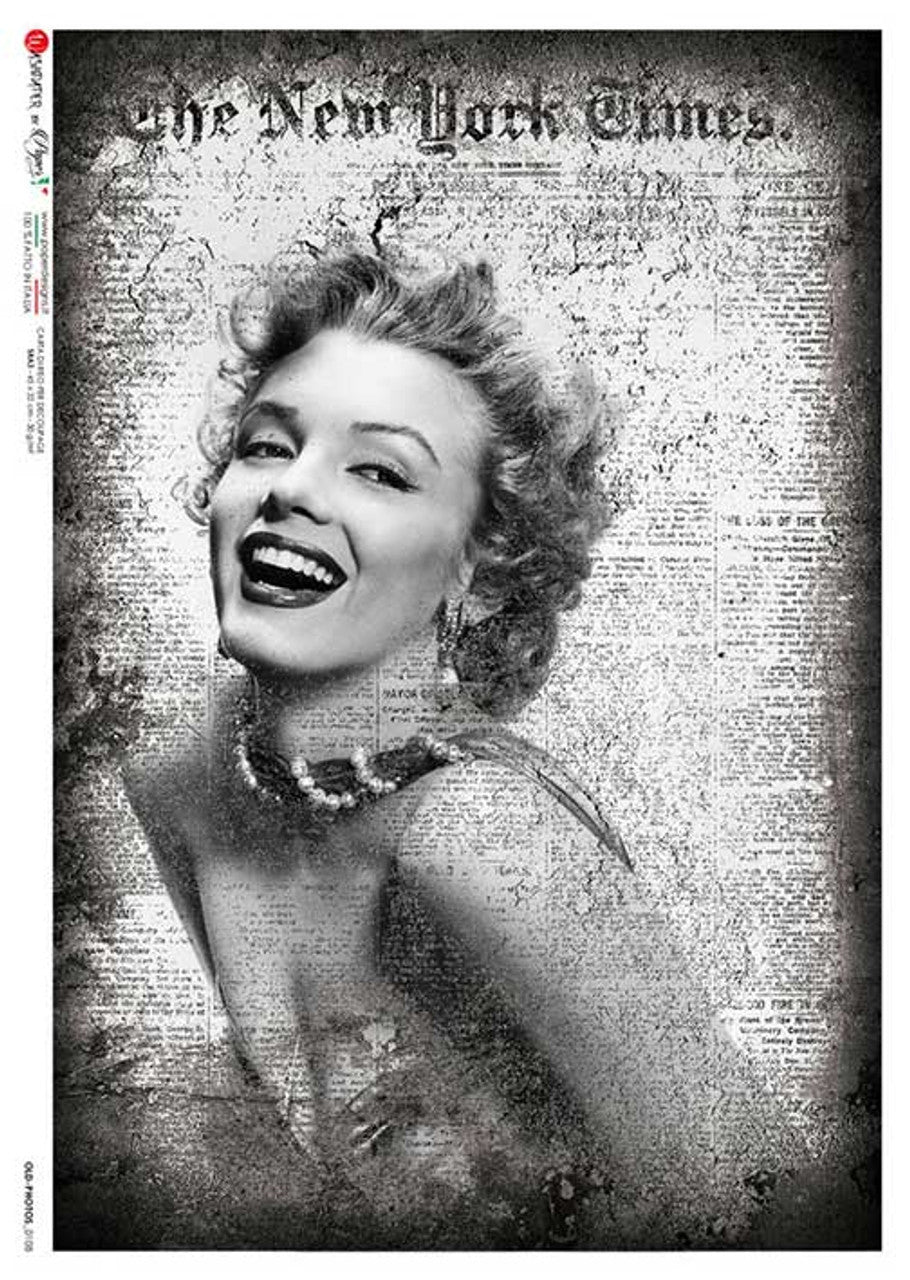 Decoupage Queen A3 Rice Paper - Marilyn Monroe