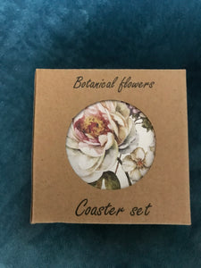 Coasters Set of 4 - Botanical Flowers