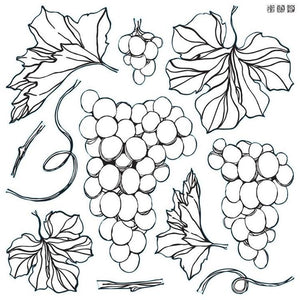 IOD Decor Stamp 30.5 x 30.5cm - Grapes (with masks)