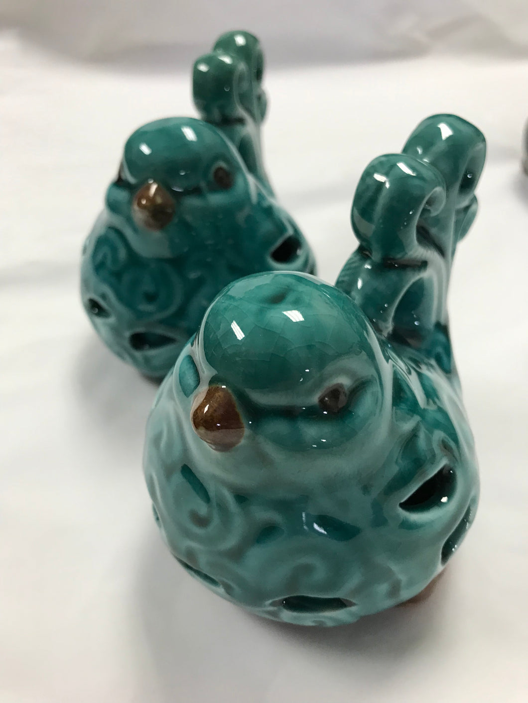 Ceramic Glazed Bird - Teal