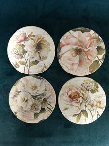 Coasters Set of 4 - Botanical Flowers