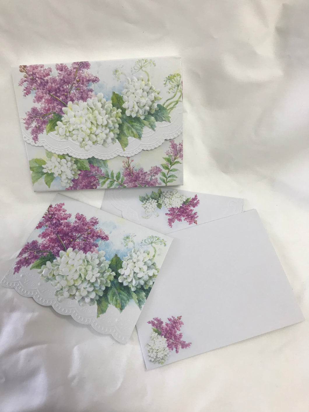 10 Floral Notecards - White Hydrangeas