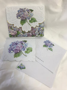 10 Floral Notecards - Blue Hydrangea