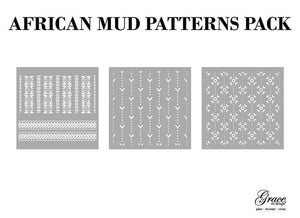 African Mud Pattern Stencil Pack